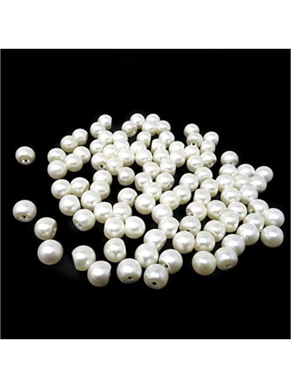 100 Piece Pearl Sewing Buttons - 10mm Ivory Craft Buttons for DIY Jewelry